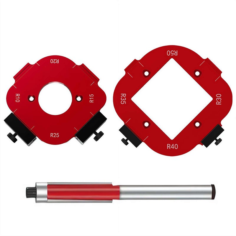 Router Corner Radius Template, Router Templates and Jigs for Woodworking, Guides and Edge Guide for Precision Routing, 8-in-1 Arc Cutting Guide Set (R10-R50), Fits Trim, Handheld, andTable Routers - Image 1